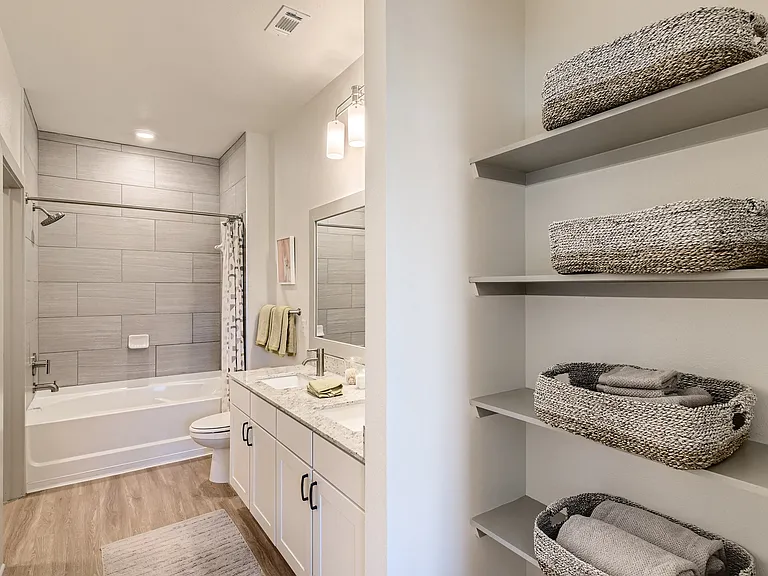 Bathroom with built-in storage