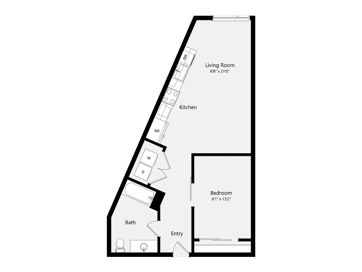 Floor plan Urban One Bedroom A06AA