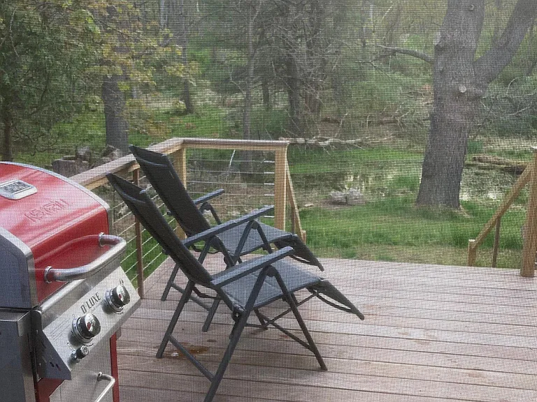 Deck with lounge chairs & new grill