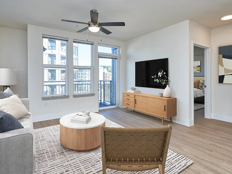 Living Room with Balcony and Hard Surface Flooring