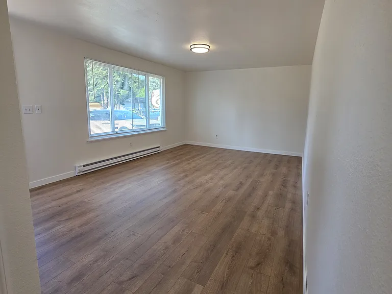 A view of the living room from the hallway