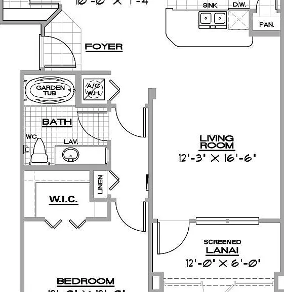 Trinity Club Apartments - Dapprima-Lanai - 1 Beds - 1 Baths - 850 Sq. ft.