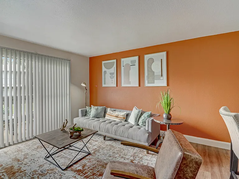 Sunlit Living Room at Oak Park Apartments