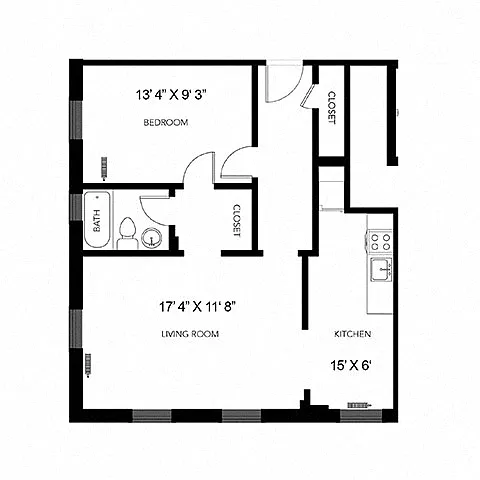 Floor plan 1 Bedroom 1 Bathroom