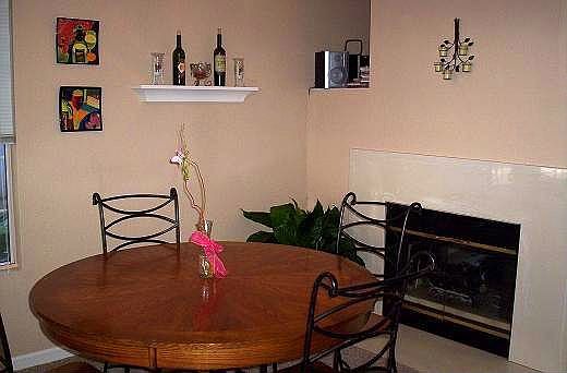 Diining Room with Double Sided Fireplace