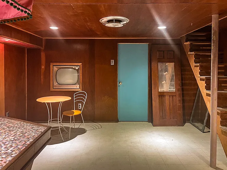 basement, door to half bathroom