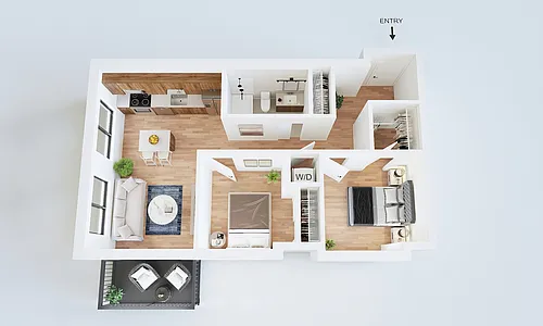 Floor plan 2BR/1BA - Phelps