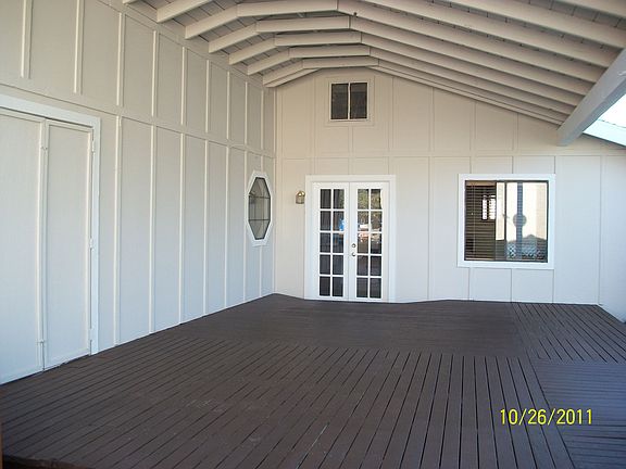 Freshly painted back deck