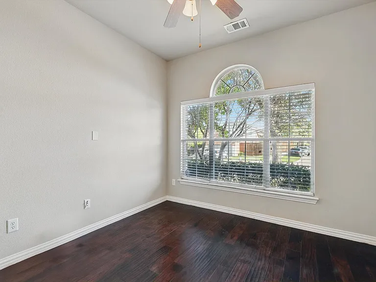 North Facing front true office with french doors.