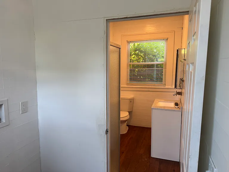 Main floor bathroom with shower.