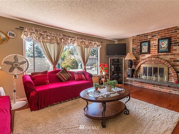 Large Living Room with wood burning fireplace