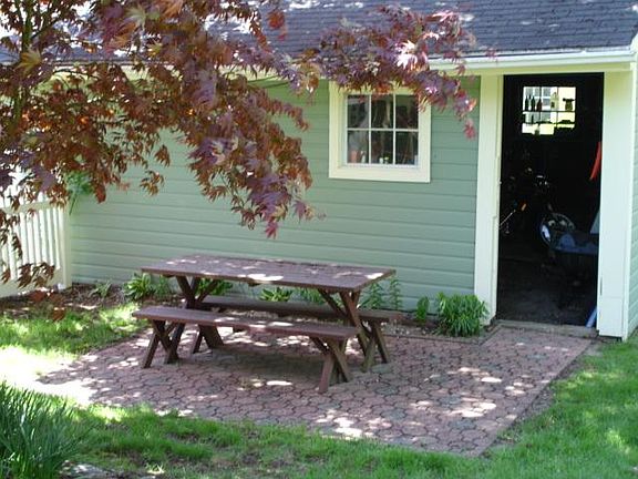 Back yard by garage