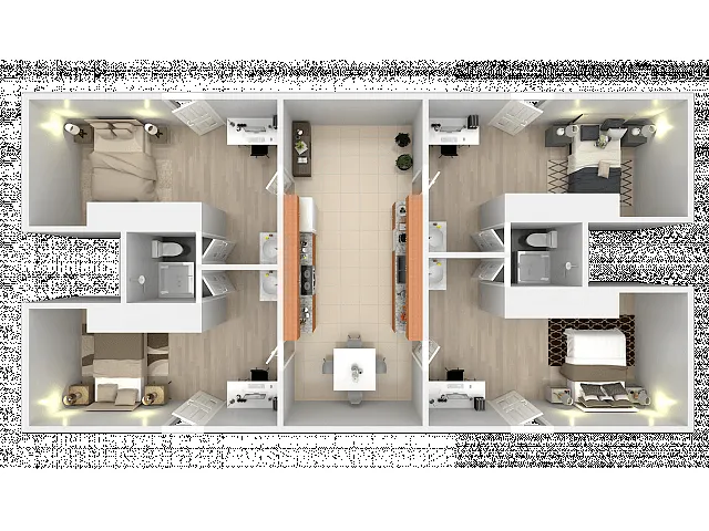 Floor plan Studio with Shared Bathroom
