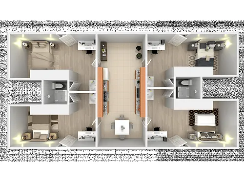 Floor plan Studio With Shared Bathroom Renovated