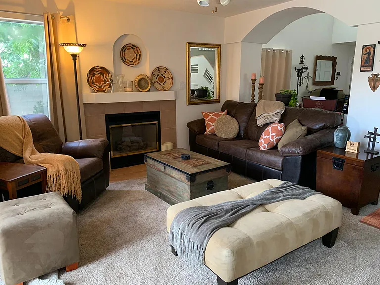 Family Room/Den off of kitchen with gas log fireplace