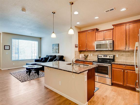 Tile backsplash in kitchen.