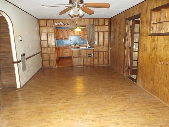 Living space with hardwood flooring