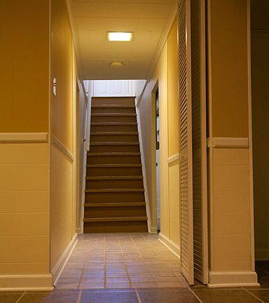 Basement hallway and stairs
