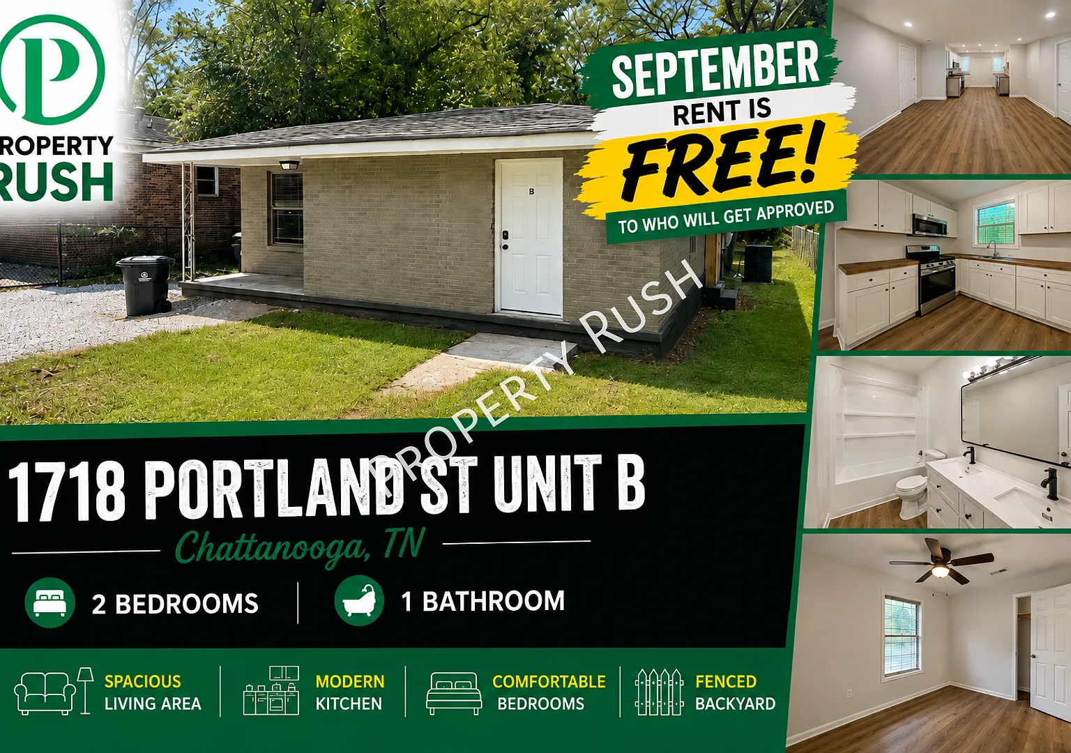 1718 Portland St. "B" - Recently remodeled 2 bed/1 bath duplex unit in Chattanooga! $950.00/mo. — Photo 1