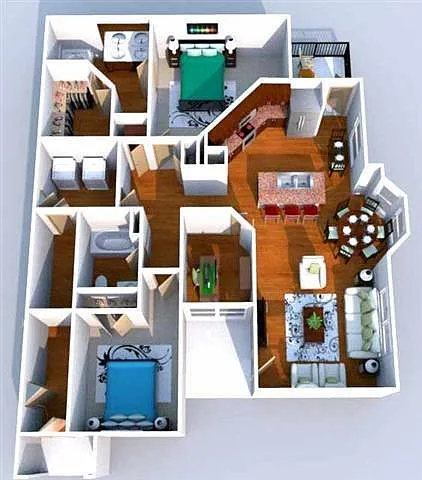 Floor plan Exbury w/ 1-Car Garage