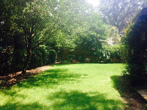 Fenced backyard