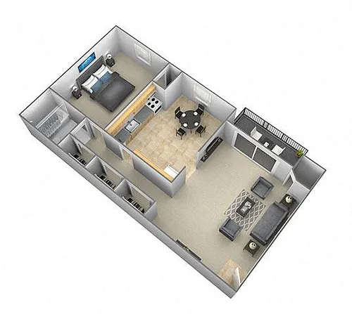 Floor plan 1 Bedroom 1 Bath