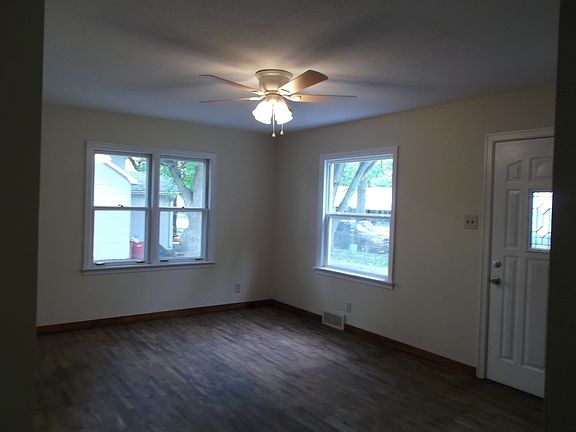 Living room with hardwood