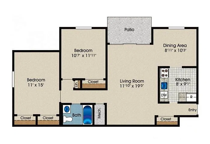 Floor plan Two Bedroom