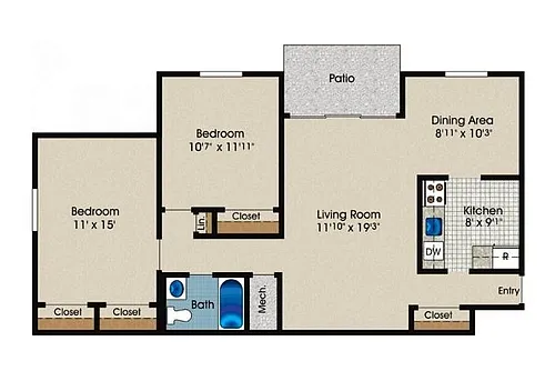 Floor plan Two Bedroom