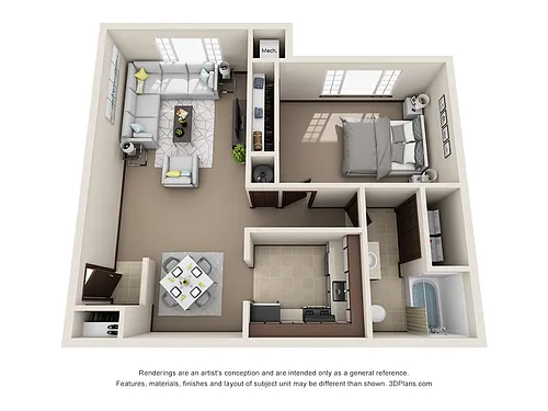Floor plan Classic 1 Bedroom