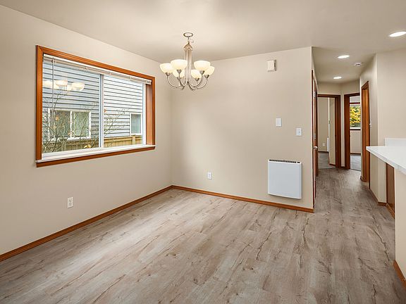Dining area with window providing natural light