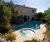 Sparkling pool with cascasding spa