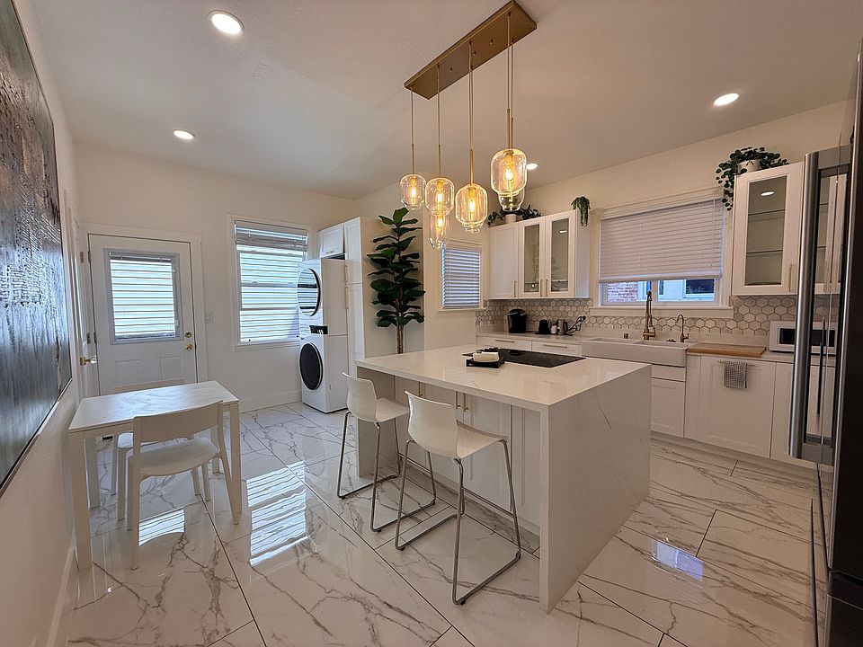 View from entrance into kitchen