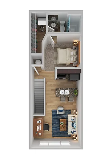 Floor plan *S2 - Studio, One Bathroom