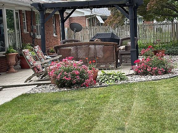Fully fenced backyard.