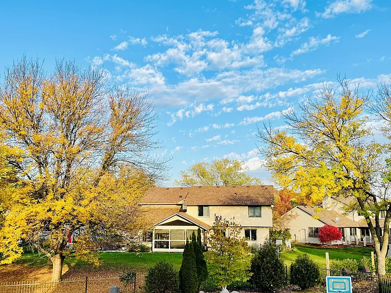 Fall view towards the backyard at the deck.
