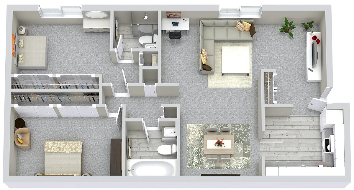 Floor plan 2 Beds | 1.5 Baths