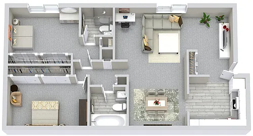 Floor plan 2 Beds | 1.5 Baths