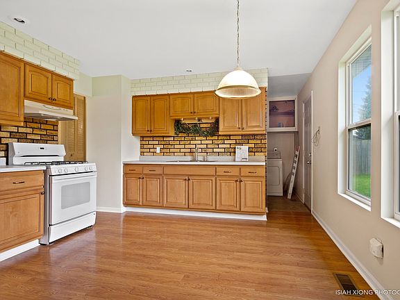 Great view of the backyard from the large kitchen windows