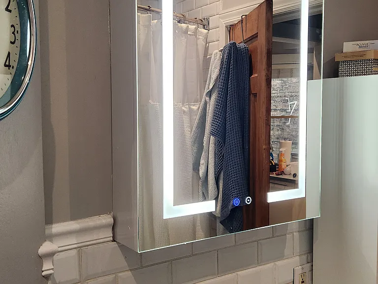 Mirror with built-in LED light & heated
de-fog