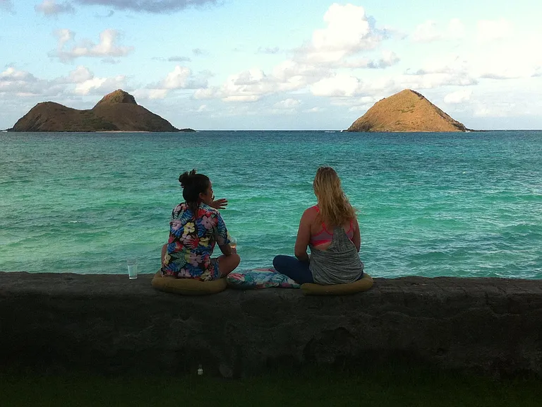 Ocean conversations on seawall