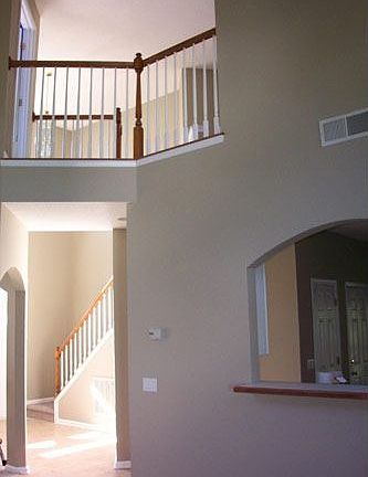 view up from living room