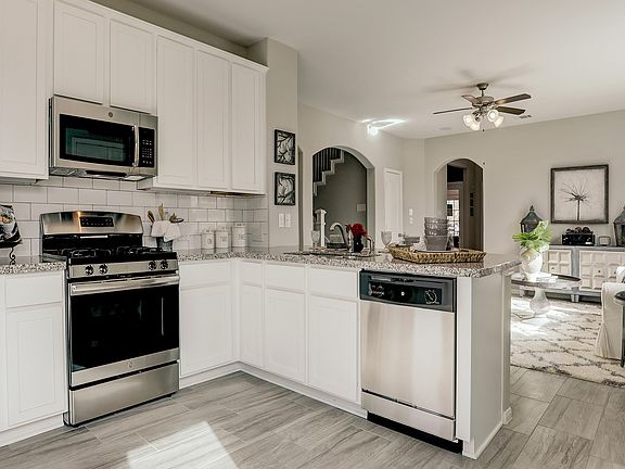 Kitchen overlooks family room