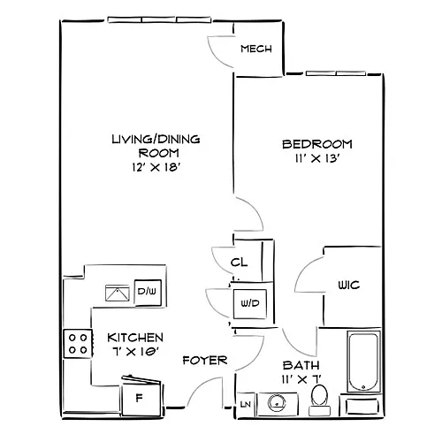 Floor plan Design 1D - W