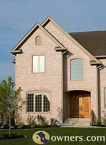 View of the custom double entry front door