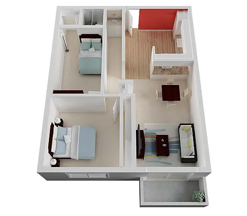 Floor plan 2 Bed/ 1.0 Bath