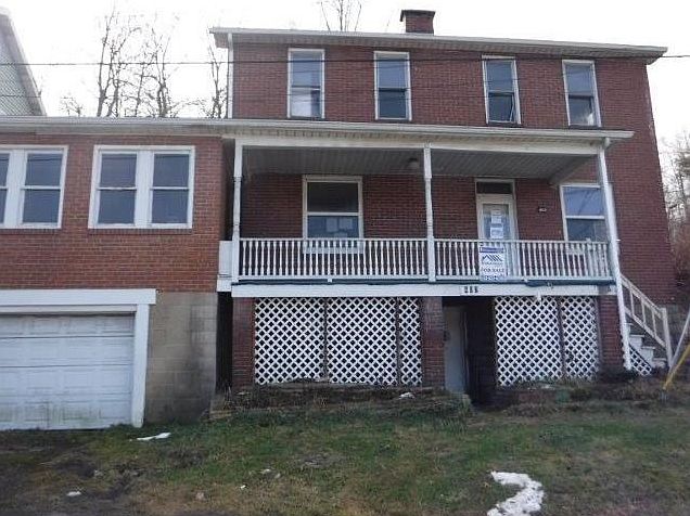 front view with attached garage