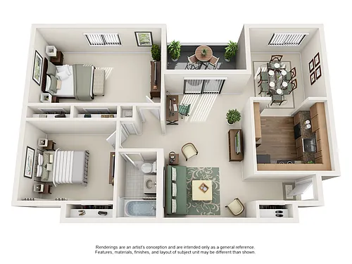 Floor plan Large Two Bedroom