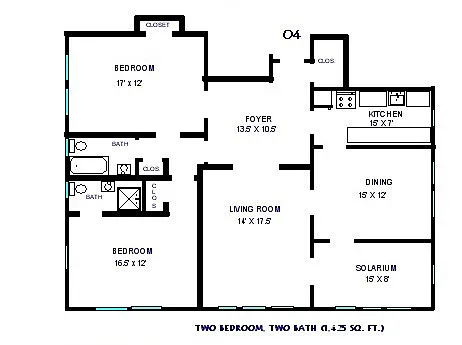 Floor plan 2 Bed 2 Bath