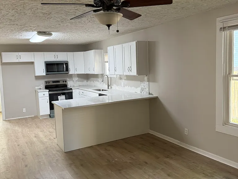 view of kitchen and living room